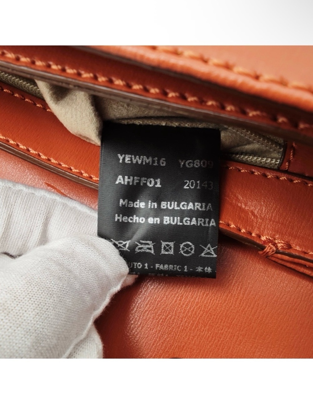 Emporio Armani Orange Leather Clutch Chain Bag Top Handle Gold Hardware - Picture 5 of 12